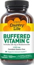 Country Life Vitamine buvée C 1000mg avec des bioflavonoïdes, Calcium, Magnésium, Potassium - Soutien immunitaire, Capsules Vegan, Sans gluten, doux sur l'estomac - 100 comprimés