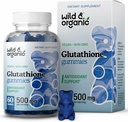 Wild & Organic L Glutathione Gummis - Reduzierte Glutathione 500mg für Antioxidantienunterstützung - Leberreiniger-Detox-Ergänzung - 60 Vegan, Non-GMO, Pectin-Based Chews
