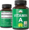 Certified Organic Vitamin A 5000 IU Supplement Kapseln Hohe Potenz Vitamine. für Erwachsene, Männer, Frauen, Kinder. Hergestellt mit Bio Karottensaft. Ideal für Immun, Haut, Augenunterstützung. Non GMO, Vegan Pillen