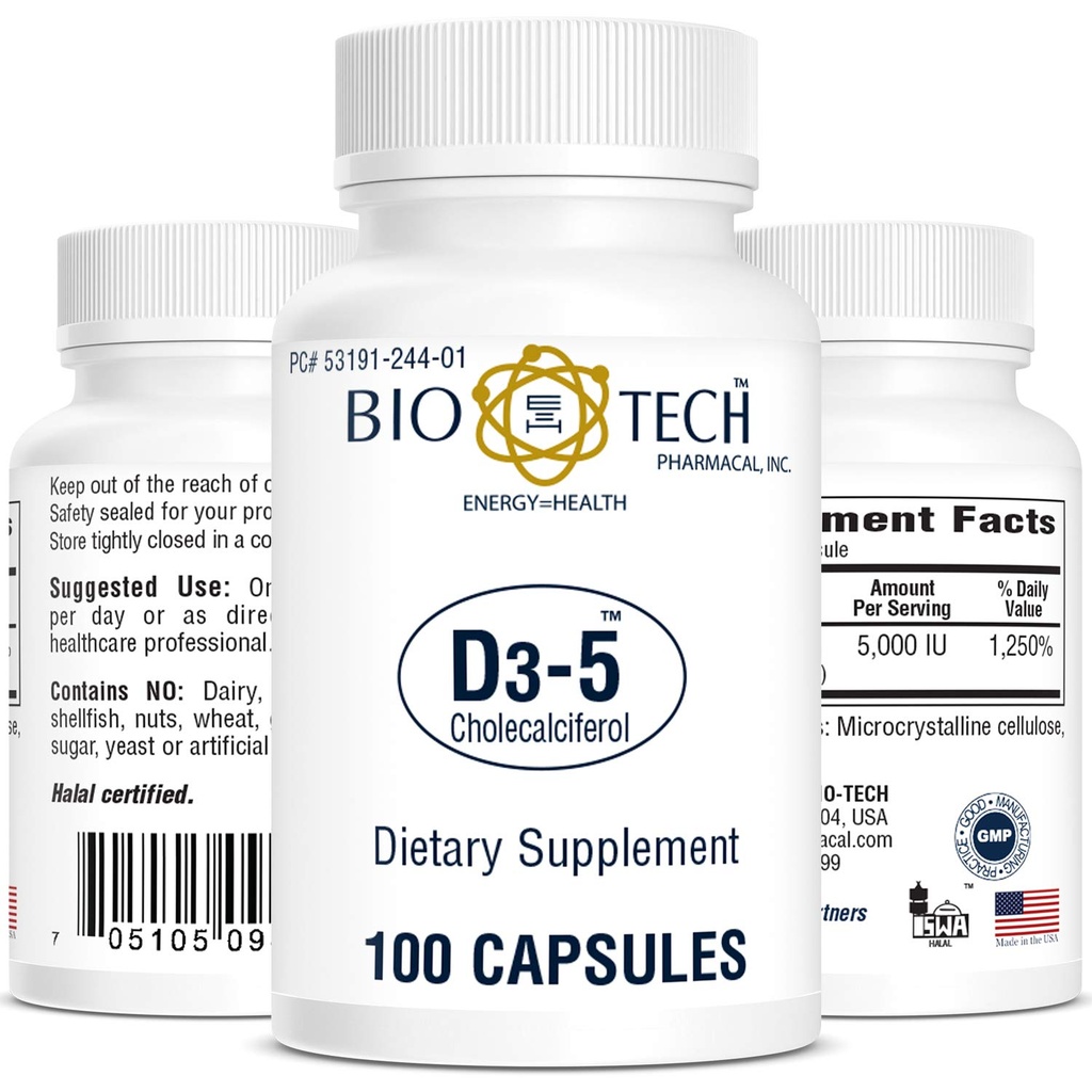 Bio Tech Vitamine D Capsule 53191024401 1 bouteille, 100 par bouteille