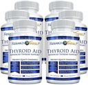 Forschung Verified® Schilddrüsenhilfe - Optimale Schilddrüsenfunktion mit Jod, Kupfer & Zink - 260 mcg Selenium - 100% Pure - Vegan Friendly - 60 Kapseln pro Flasche - 6 Flaschen