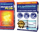 Lipozène pilules de perte de poids Double Pack et MetaboUp Plus supplément thermogénique - Suppresseur d'appétit