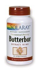 Solaray Extrait de racine de beurre 50mg de soutien pour la santé musculaire lisse vasculaire, le flux sanguin, la fonction respiratoire et le système urinaire Santé