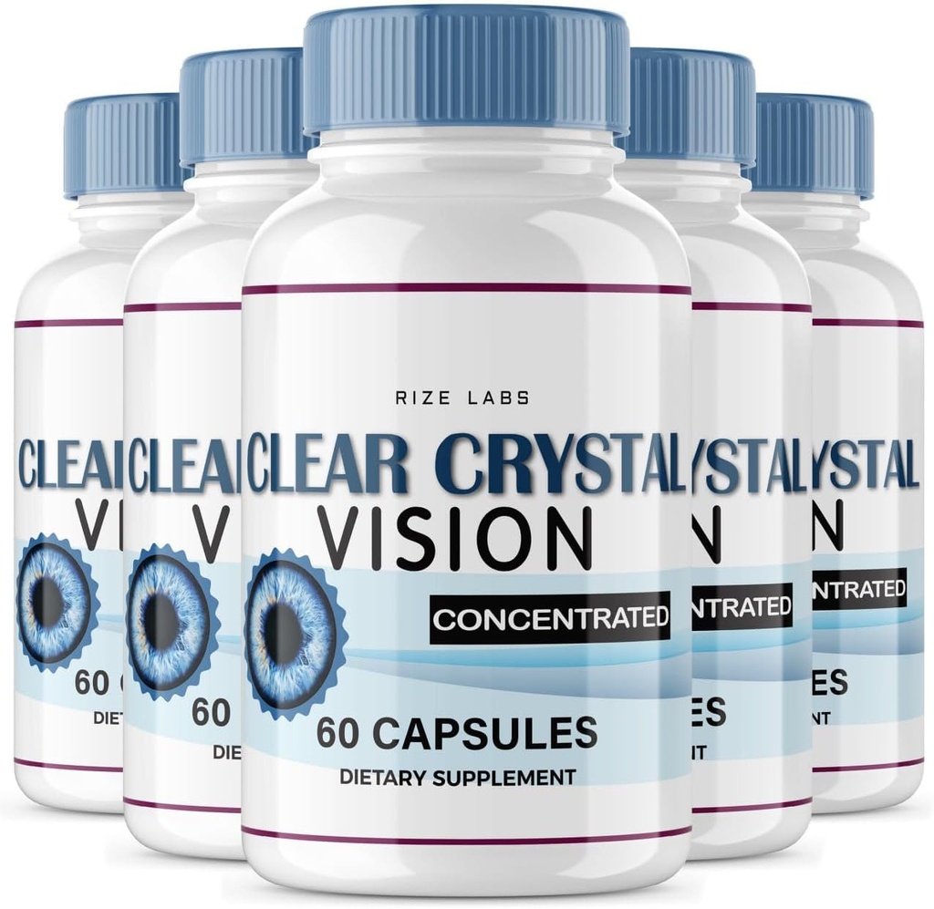 rize labs (5 Pack) Klare Crystal Vision Ergänzung, Klare Crystal Vision für Blurry Eyes, ClearCrystal Vision, um gesunde Augenfunktionen zu unterstützen, Klare Crystal Vision Formel Bewertungen (300 Kapseln)