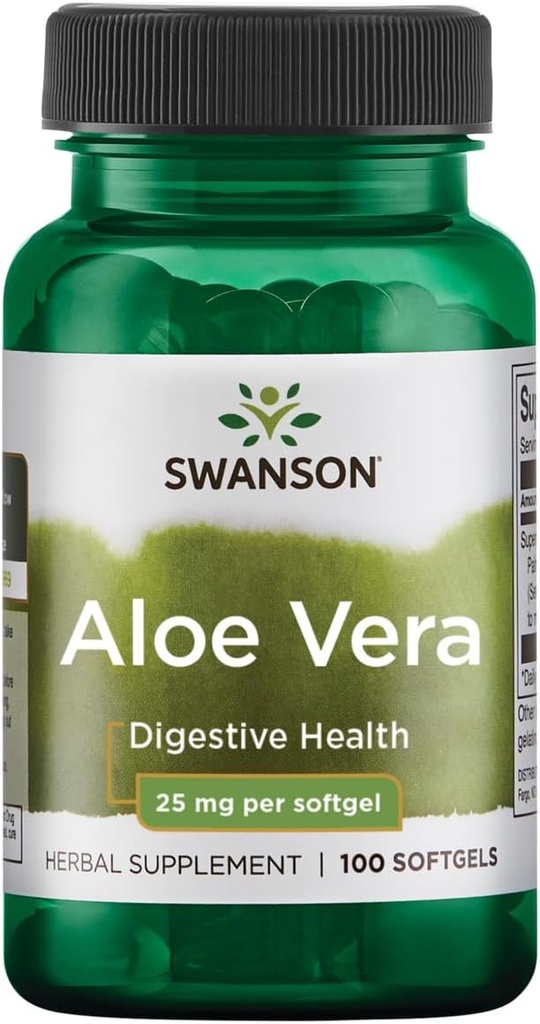 Swanson Aloe Vera 25 Milligrammes 100 Sgels