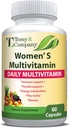 Tomy & Company Multivitamine végétarienne sans gluten avec Zinc, B6, B12, Biotine et plus - Cheveux, peau et ongles, santé des os, soutien immunitaire, suppléments vitaminiques quotidiens pour femmes Capsules