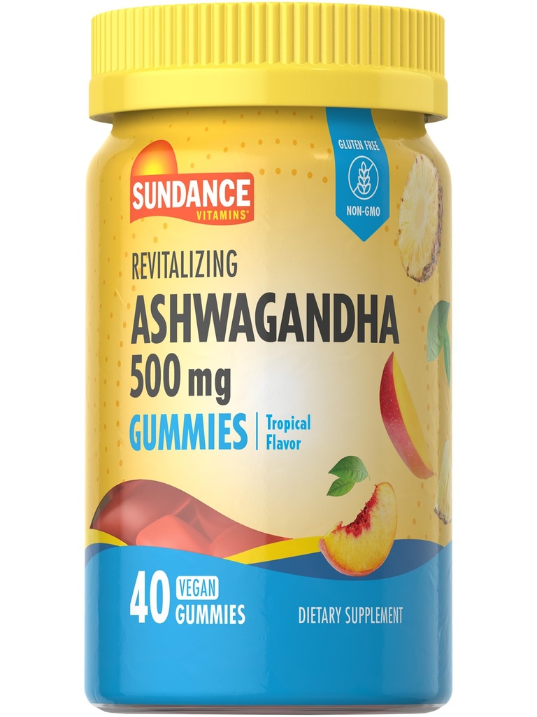 Sundance Ashwagandha Gummies | 500mg | 40 Vegan-Gummien | Vegan, Non-GMO und glutenfreie Ergänzung