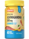 Sundance Ashwagandha Gummies (500mg) 40 Gummies végétaliens (100mg) Vegan, non OGM et supplément sans gluten