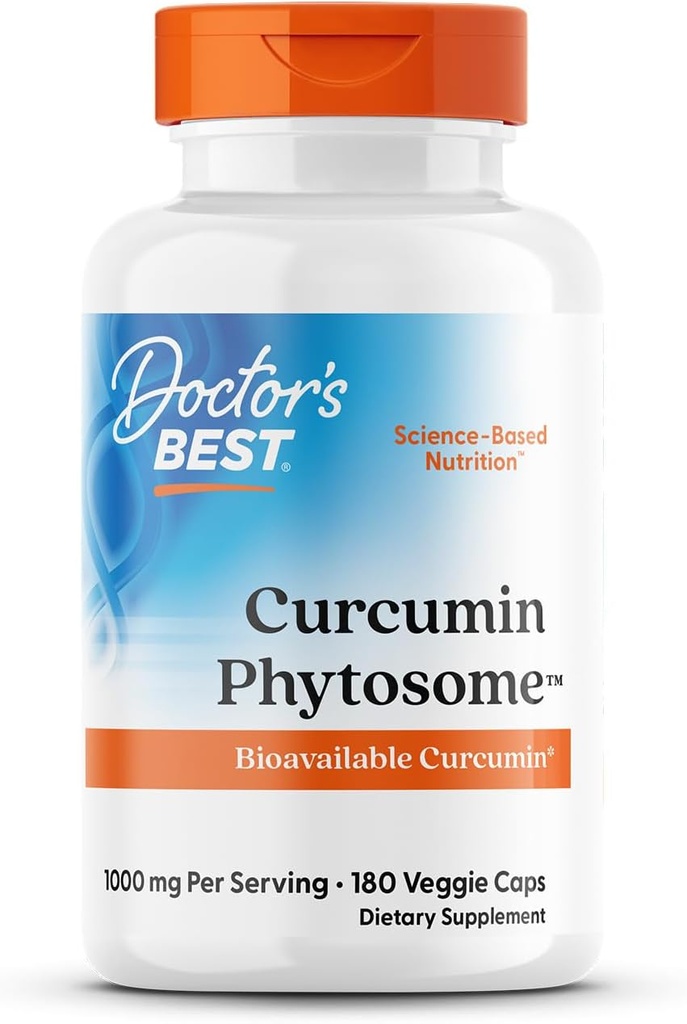 Ärzte Beste Curcumin Phytosome, Bioverfügbare Curcumin, Non-GMO, Gluten Free, Soy Free, Vegan, 1000mg, 180 Veggie Caps