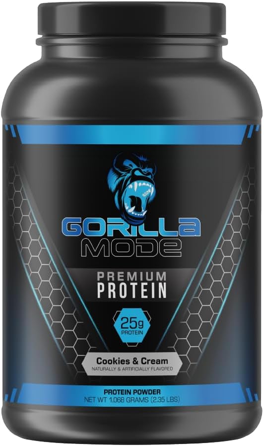 Gorilla Mind Premium Whey Protein - Cookies und Creme, 25 Gramm Whey Protein Isolate & Konzentrat,Recover und Build Muskel (30 Servierungen)