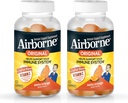 Airborne 750mg Vitamin C Immune Support Supplement Gummies for Adults, Zesty Orange Flavor, Gluten Free Crafted Blend with Powerful Antioxidants Vitamins A C & E, 63 Gummies (2 Pack)