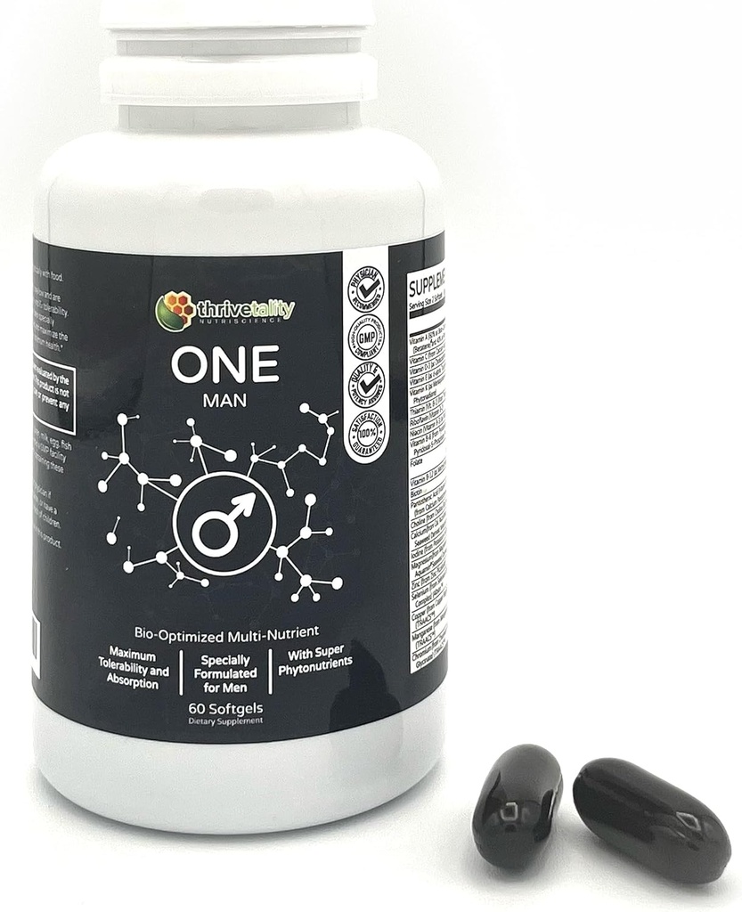 ONE Homme Bio-optimisé Multi-Nutrient par Thrivetality (en anglais seulement) Multivitamin chez les hommes #1 Physicien formulé (en anglais seulement) Prouvé cliniquement Tolérabilité et absorption Max Super Antioxydant Phytonutriments