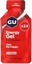 GU Energy Original Sports Nutrition Energy Gel, végétalien, sans gluten, sans casher, et sans lait sur la route énergie pour toute séance d'entraînement, 24-Count, Cola Me-Happy