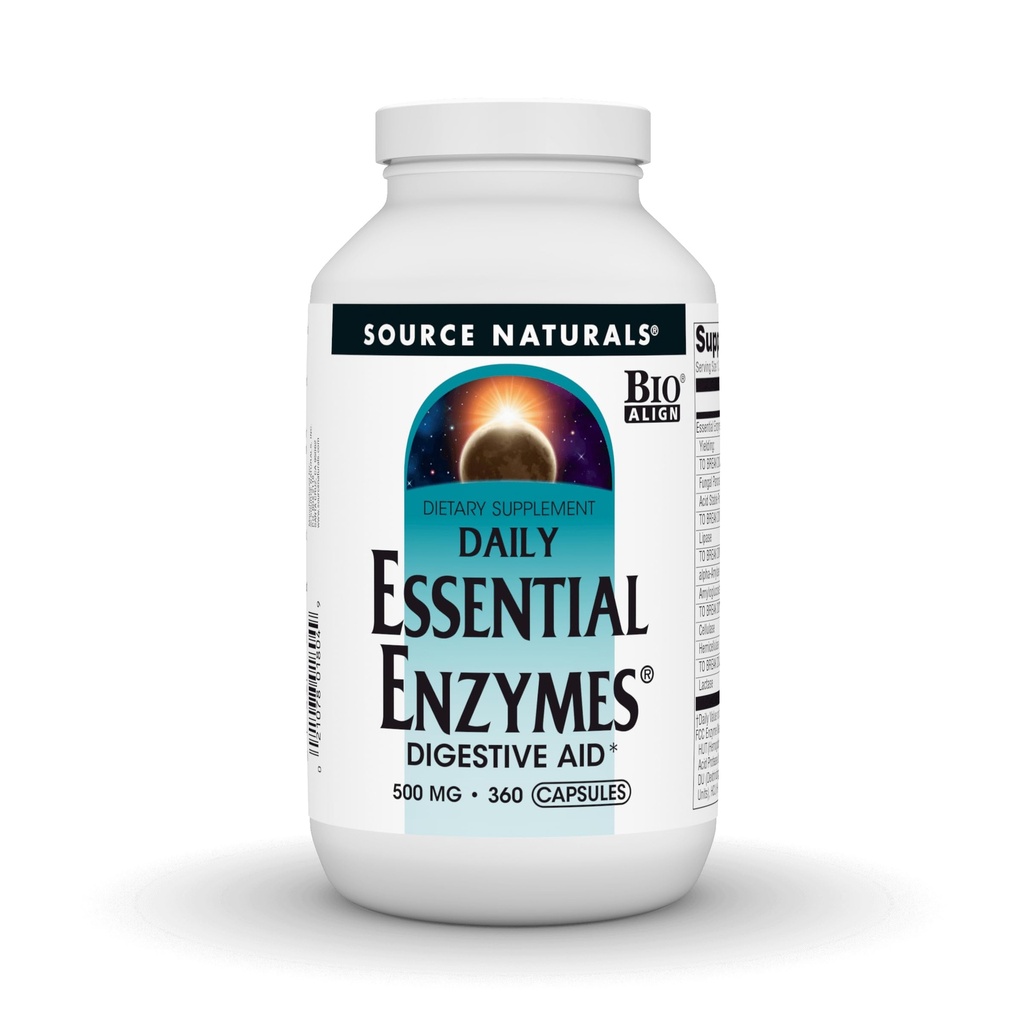 Quelle Naturals Essential Enzymes 500mg, Bio-Aligned Multiple Enzyme Supplement Herbal Defense for Digestion, Gas, Constipation & Bloating Relief - Verdauungshilfe* - 360 Kapseln, 360 Portionen