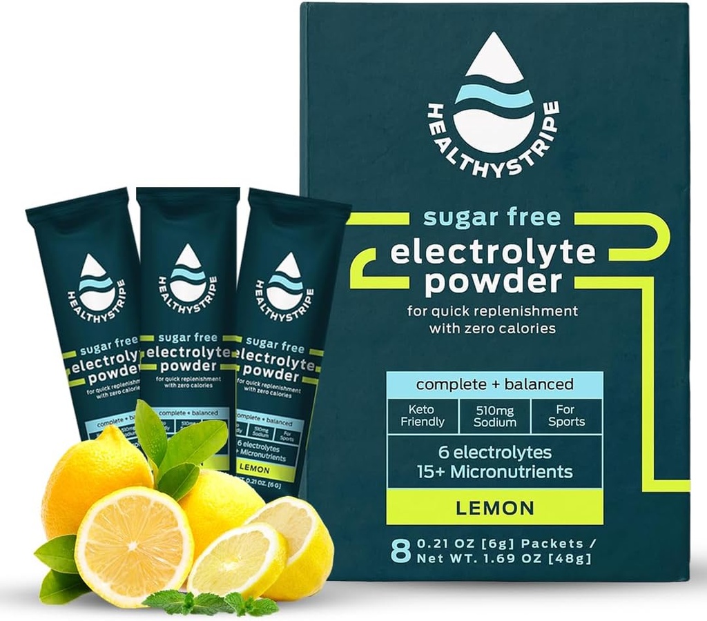 Sugar Free Electrolyte Powder Drink Mix mit 15 Mikronährstoffen, aktive Erholung und Hydration für Sport, Wandern, und aktive Lebensstile, No Calorie, Künstliche Flavors, Keto - 8 Pack