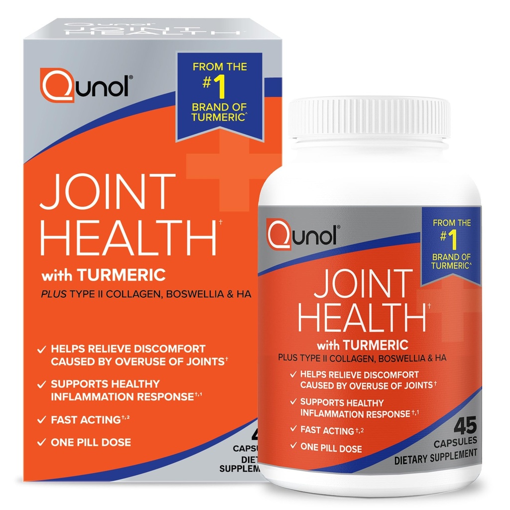 Qunol 5-in-1 Joint Support Supplement, Fast Acting, One Pill Dose, Unterstützung Gesunde Entzündung Antwort & Discomfort durch Übernutzung von Gelenken, Alternative zu Glucosamin Chondroitin MSM, 45 Zähler