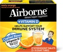Airborne 750mg Vitamin C mit Zink-Effervescent Tabletten, Immununterstützungsergänzung mit leistungsfähigen Antioxidantien Vitamine A C D3 & E - 27 Fizzy Trinktabletten, Zesty Orange Flavor