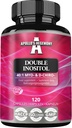APOLLO'S HEGEMONY Double Inositol 120 Capsules Vegan - Myo-Inositol + D-Chiro-inositol dans un rapport optimal de 40:1 - 615 mg par gélule - 4 mois d'approvisionnement - supplément de vitamine B8