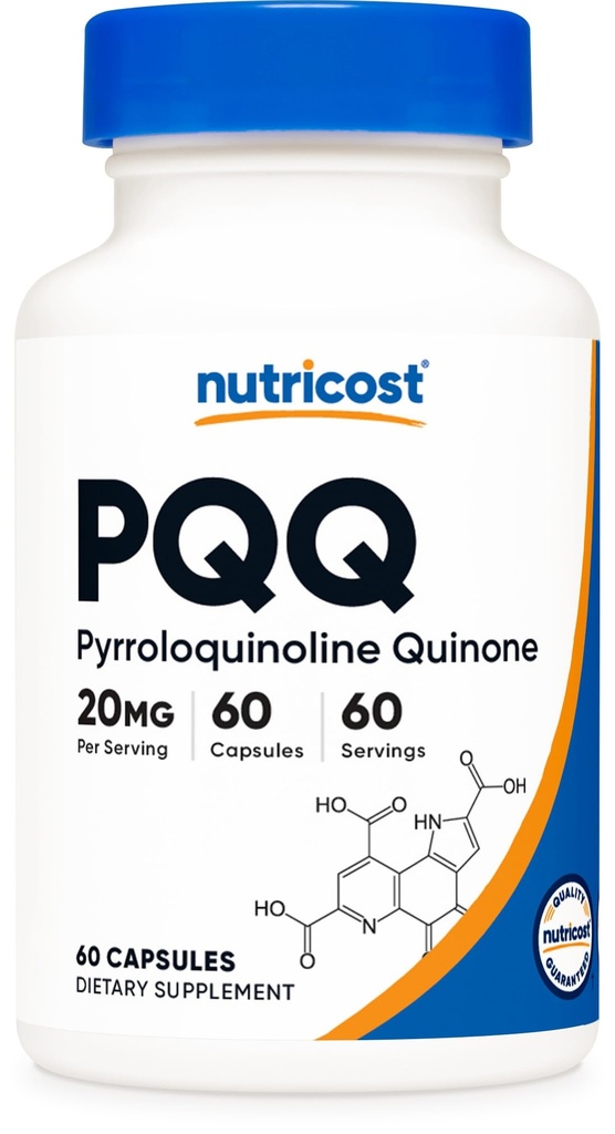 Nutricost PQQ (Pyrroloquinolin Quinone) 20mg, 60 Kapseln - Vegetarische Kapseln, Non-GMO, Glutenfrei