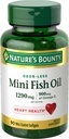 Nature's Bounty Mini Fish Oil Softgels, Burpless Fish Oil Omega 3 Supplements, Unterstützt Herzgesundheit, 90 Softgels (Pack von 1)