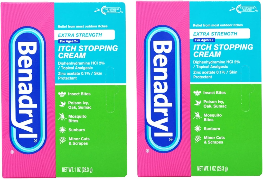 Benadryl Extra Stärke Anti Itch Cream 1 Oz Tube (Pack von 2)