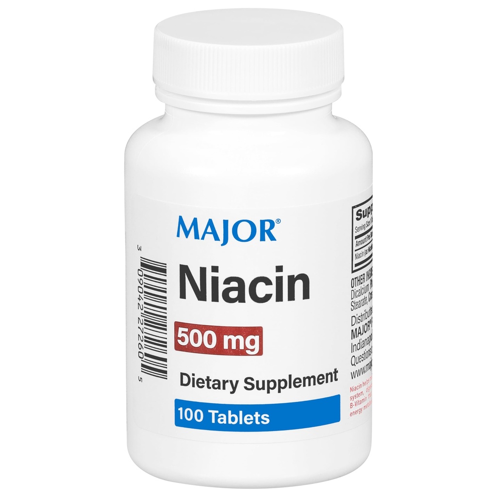 Major Niacin 500mg - Nahrungsergänzung - 100 Tabletten