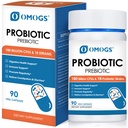 OMOGS Probiotics 120 Billion CFUs 18 Strains, 3 Präbiotika & Verdauungsenzyme, Hilft Verdauung, Gut Gesundheit, Immune, Unterstützt Okzialvergiftung, Durchfall & Gas - für Frauen & Männer, 60 Kapseln