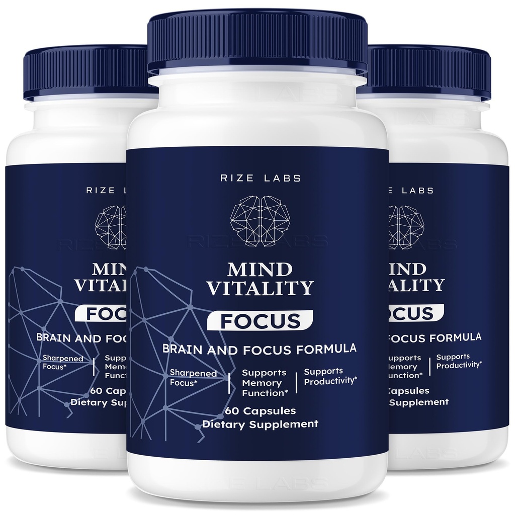 rize labs Mind Vitality Focus Brain Supplement, Mind Vitality to Boost Focus and Concentration & Vermeiden Mid-Afternoon Fatigue, Mind Vitality Advanced Formula Reviews (180 Kapseln) (Pack of 3)