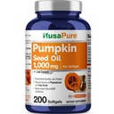NusaPure Pumpkin Seed Oil 1000mg 200 Softgel Kapseln (Non-GMO, Soyfree) Natürlich säubernde Phytosterole