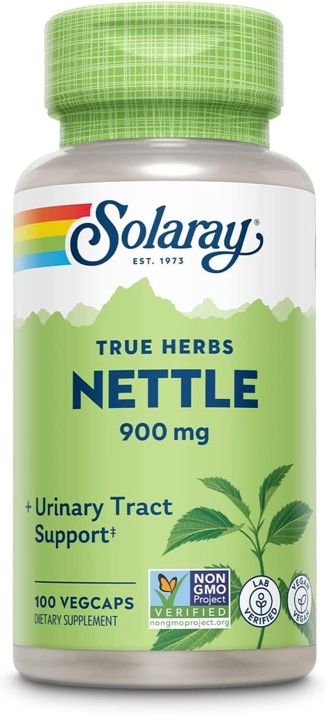 Solaray Nettle Leaf 300mg | Gesunde Niere, Urinary & Prostate Support | Traditionelle Verwendung für gesunde Allergy Response & Respiratory Wellness | 100 Count | Paket von 2