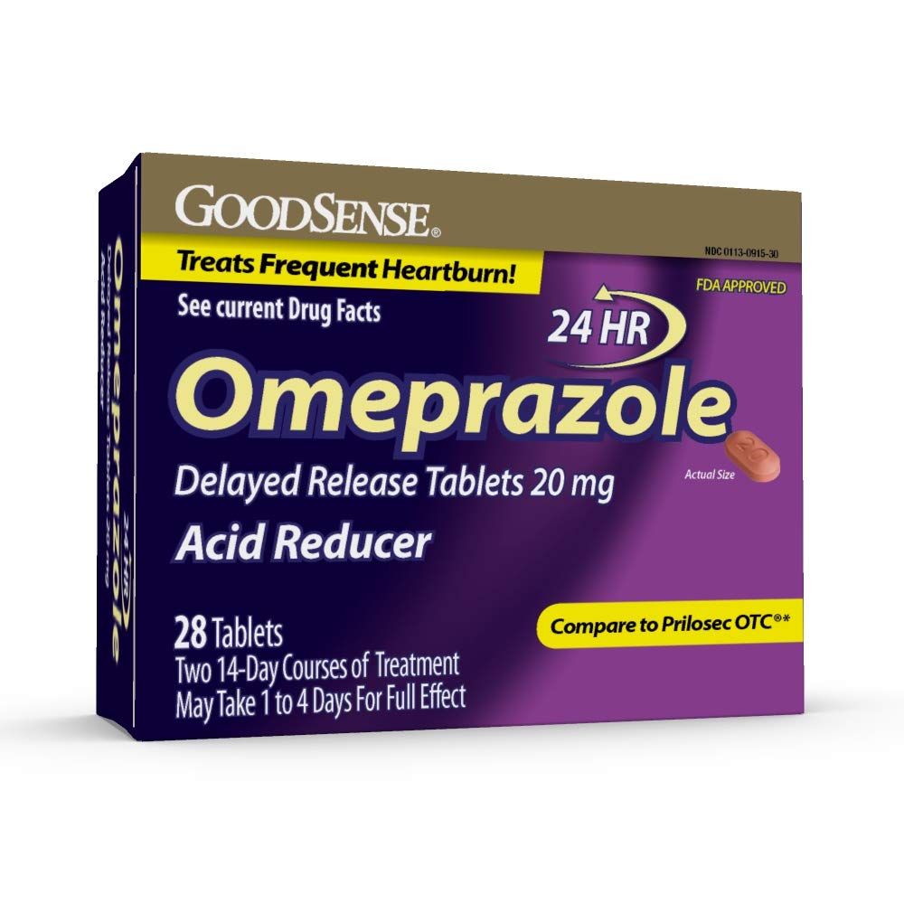 GoodSense Omeprazol Delayed Release Tablets 20 mg, Säure Reducer, Treats Häufige Sodbrennen, 28 Count