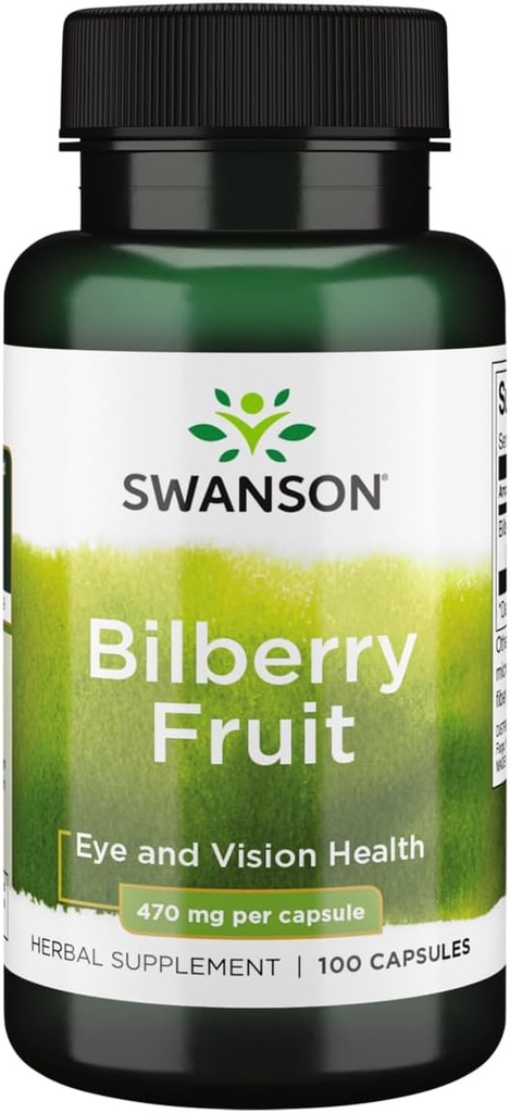 Swanson Bilberry Fruit 470 Milligrammes 100 Capsules