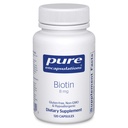Reine Kapselungen Biotin 8 mg - B-Vitamin-Ergänzung zur Linderung von Stress, Haar, Haut & Nagelverstärkung, Stoffwechsel, Kohlenhydrat-Unterstützung & Nervensystem * - mit Premium Biotin - 120 Kapseln