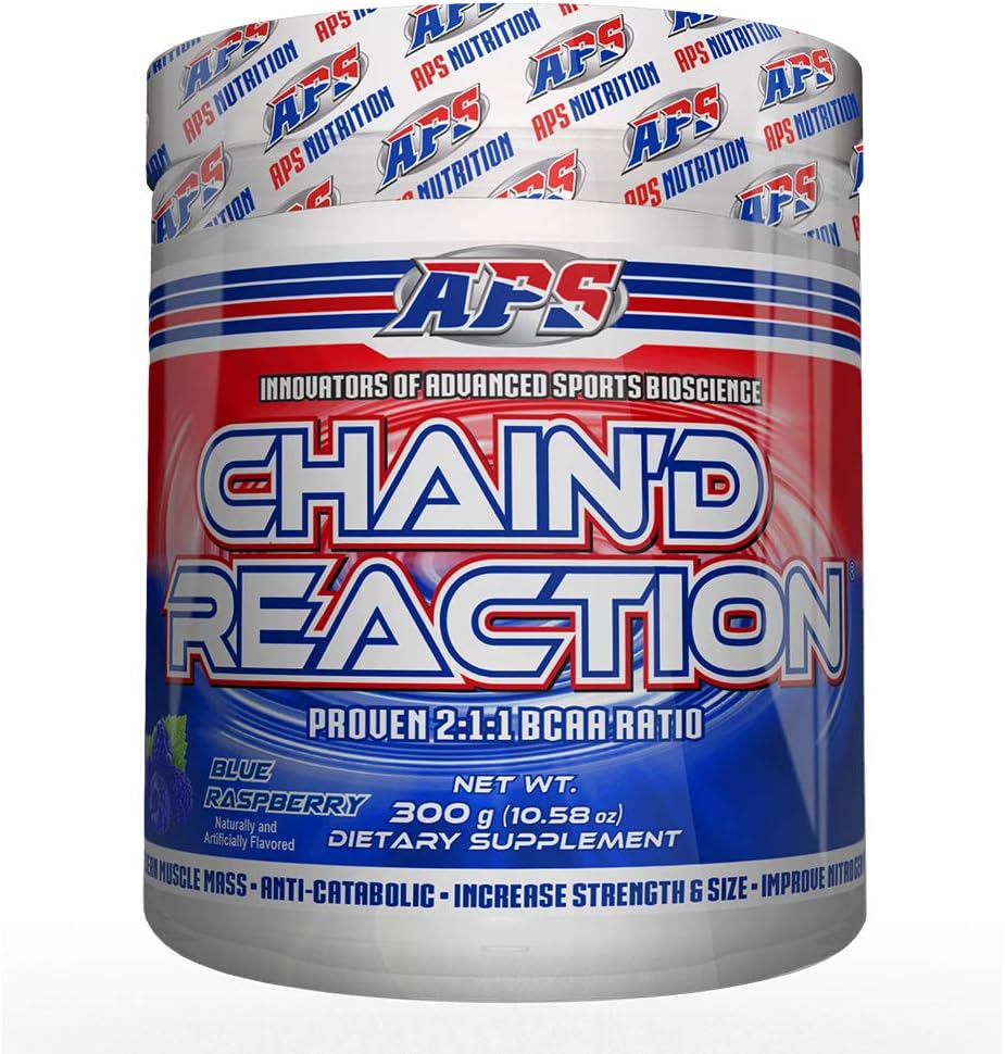 Réaction de la chaîne - l'aide ultime BCAA pour la récupération de l'acide amino pour la croissance musculaire, framboise bleue, 300 Gram