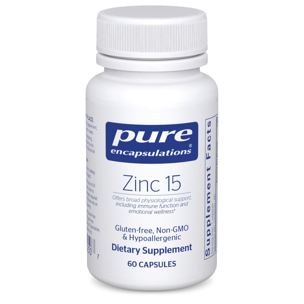 Reine Kapselungen Zink 15 mg - Zink-Picolinat-Ergänzung für die Unterstützung des Immunsystems, Wachstum und Entwicklung - für die Wundheilung - 60 Kapseln