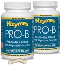 Nzymes® Pro-B Probiotika und Verdauungsenzyme für Verdauungswaage, bessere Verdauung, Verdauung und Verstopfung (180 Total Caplets) - Made in USA
