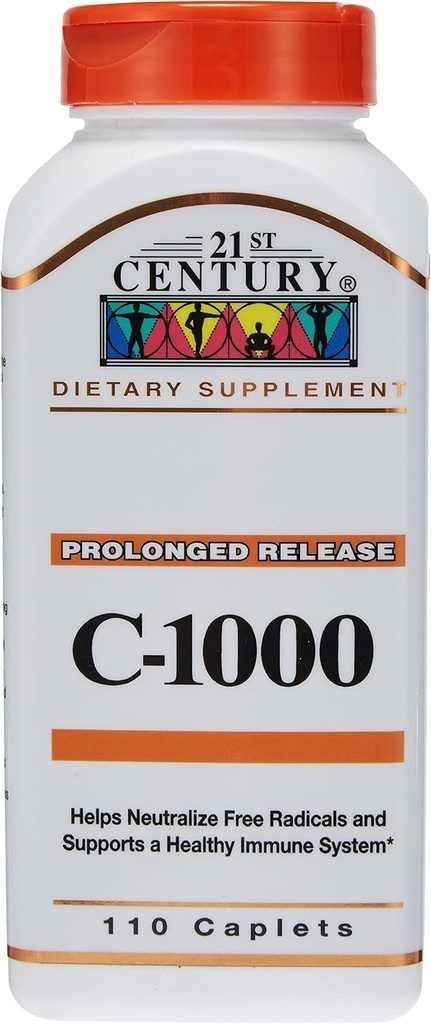 Supplément de vitamine à libération prolongée C-1000 du 21e siècle, 110 comprimés