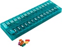 Une fois par jour Monthly Pill Organizer Remotable Lid for Easy Loading - Grand Compartiment Pill Box Médicaments pour mois entier plus un Compartiment pour pilules supplémentaires BPA Free