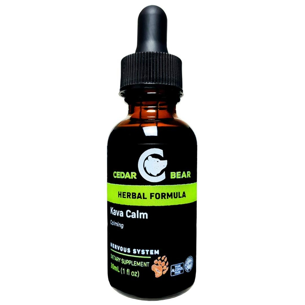 Cedar Bear Kava Beruhigen Sie eine flüssige Kräuterergänzung, die die zentralen Nerven- und Verdauungssysteme unterstützt 1 FL Oz