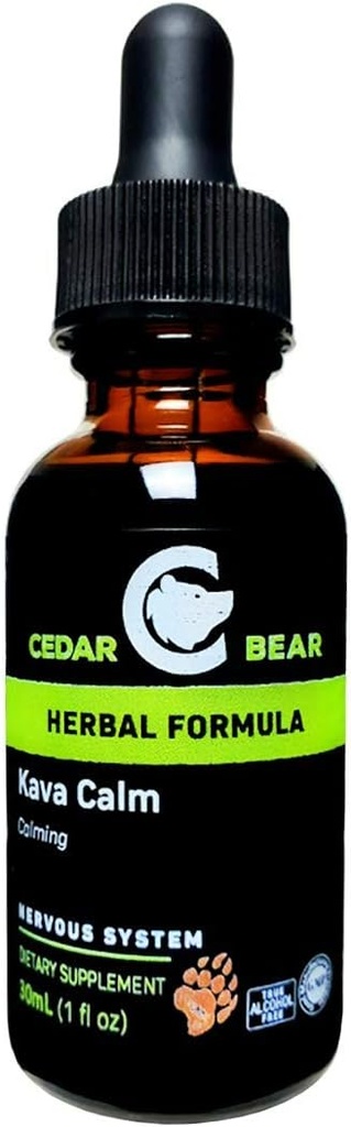 Cedar Bear Kava Beruhigen Sie eine flüssige Kräuterergänzung, die die zentralen Nerven- und Verdauungssysteme unterstützt 1 FL Oz
