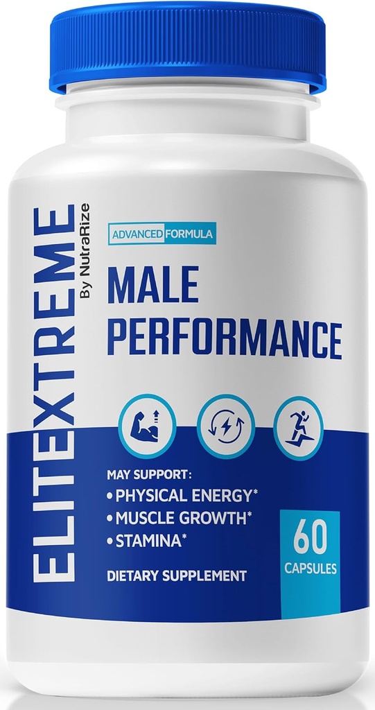EliteXtreme Male Supplement, EliteXtreme Man Pillen, Alle natürlichen Nahrungskapseln für Männer, 1200 MG Multivitamine für allgemeine Gesundheit, Elite Xtreme Bewertungen (60 Kapseln)