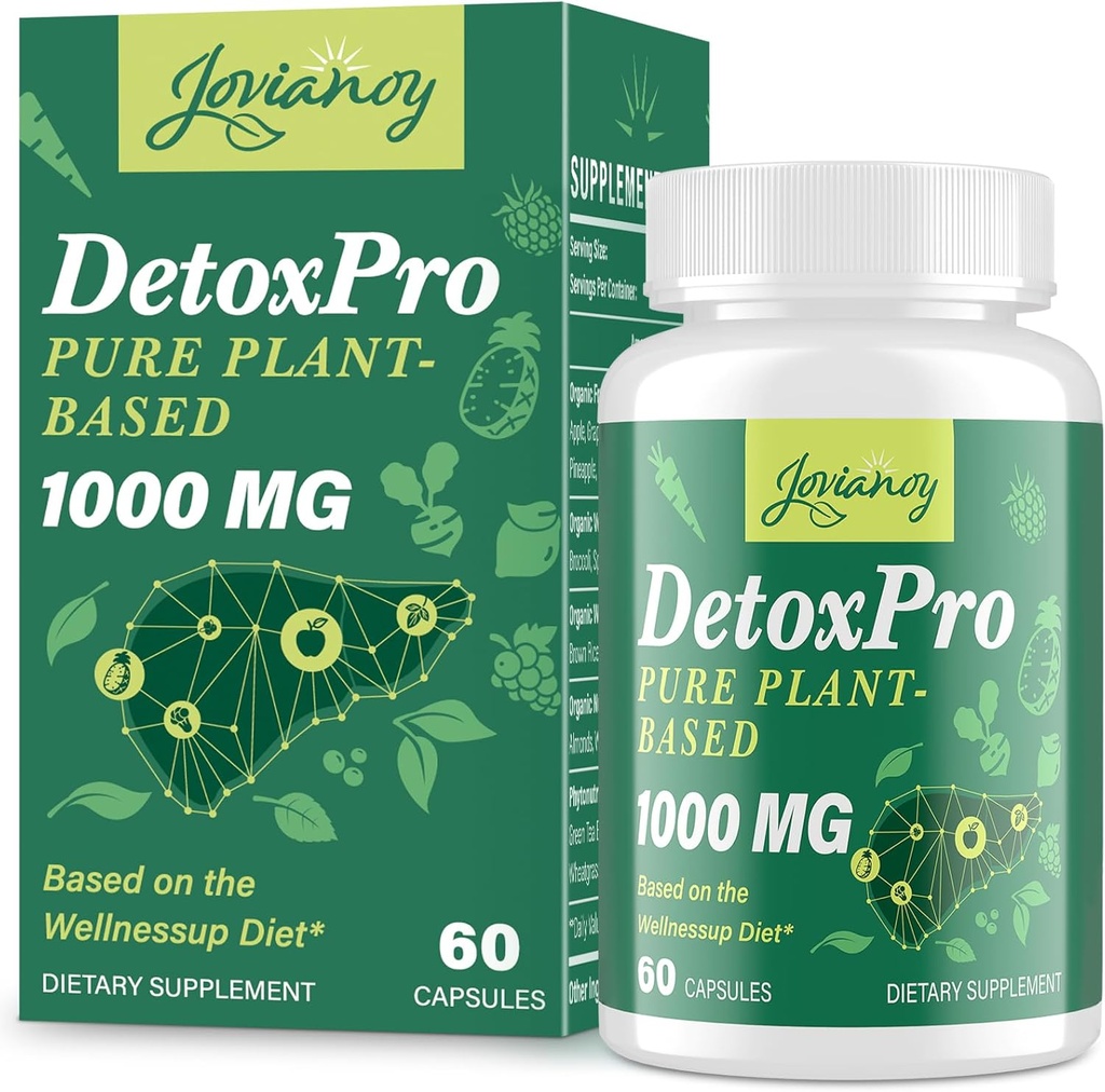 1000 MG Gentle Detox Cleanse, High-Potent, Gut Cleanse & Detox Kapseln für Frauen & Männer, natürliche Entgiftung, Colon, Leber, Antioxidans & Verdauungsunterstützung, 60 Kapseln