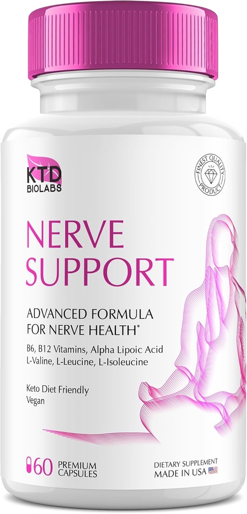 Nerve Savior für Neuropathie 828mg, Advanced Nerve Support Supplement, Erneut für gesunde Füße, besten Regen mit Alpha Lipoic Acid, Vitamine D, B6, B12-60 Kapseln