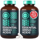 WILD FUEL Essential Amino Acids Supplement für Damen und Herren - Alle 9 BCAAs Amino Acid Complex for Power and Recovery - EAA Lysine, Tryptophan, Isoleucine - 2 Pack 240 Vegan BCAA Kapseln