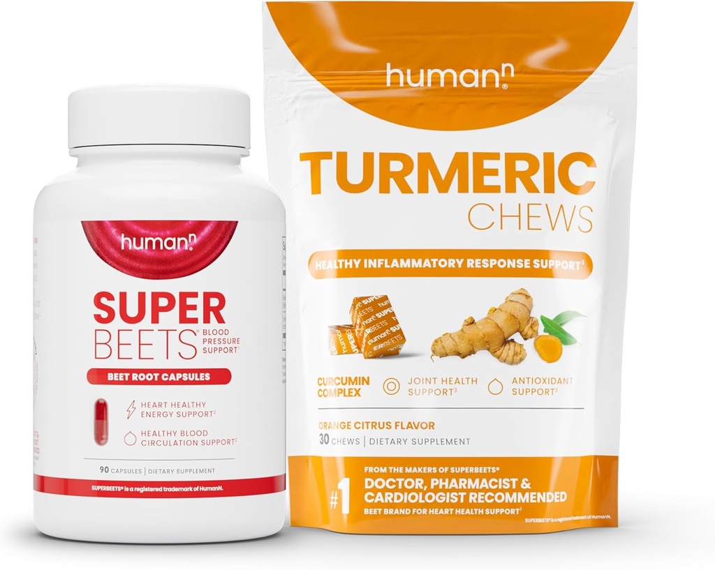 Humann SuperBeets Beet Root Capsules und Turmeric Chews