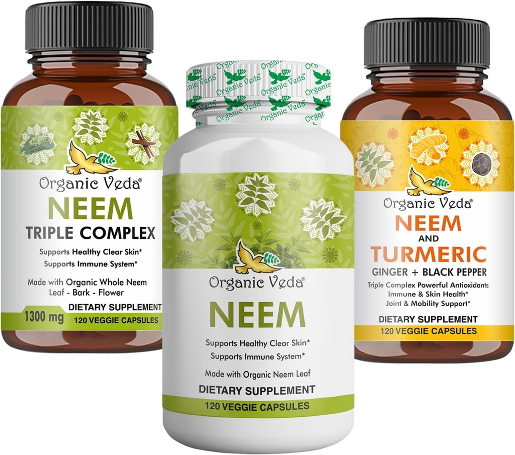 Premium Neem & Turmeric Supplement Bundle – 2-in-1 Kapselformel für Hautgesundheit, Immun- und Reinigungsunterstützung