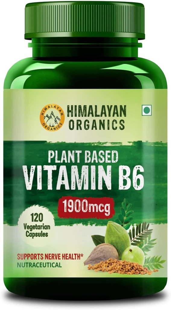 Pflanzenbasiertes Vitamin B6 | unterstützt Immunität, Gehirngesundheit (120 Kapseln)