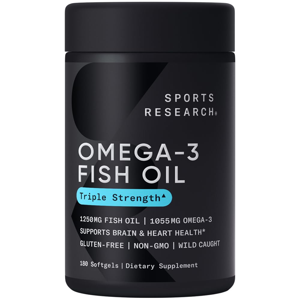 Recherche sportive Omega-3 Huile de poisson, Triple Force, 180 Softgels