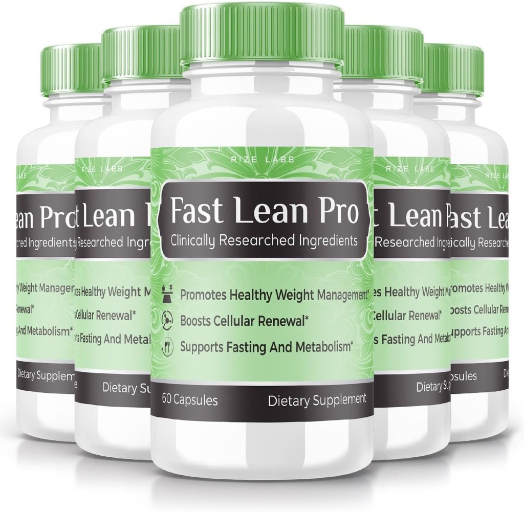 rize labs - Fast Lean Pro Diät-Ergänzung, Advanced Formula Capsules for Extra Strength, Non GMO, Promotes Healthy Weight Management (300 Kapseln) (Official Pack of 5)