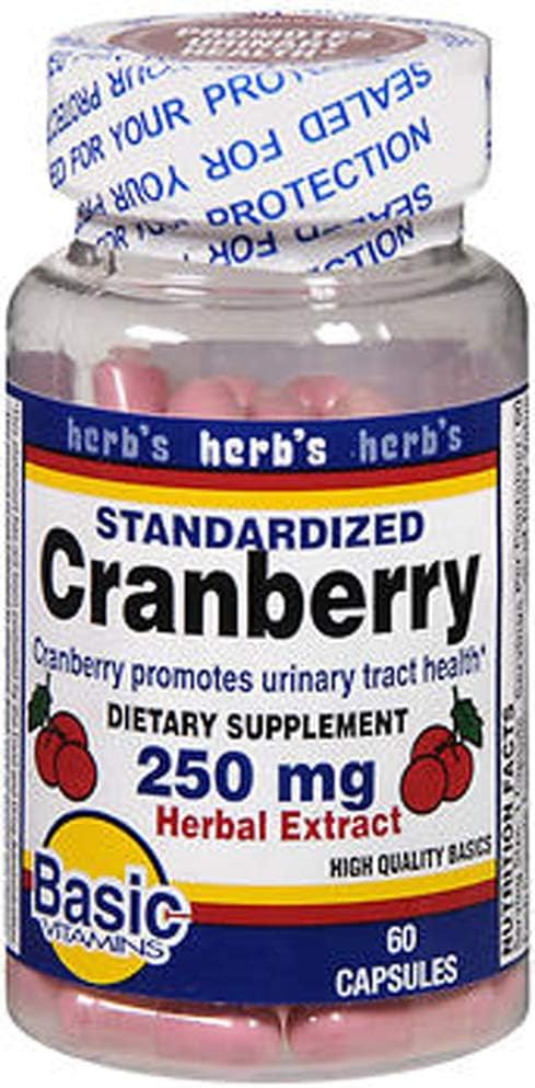 Grund Vitamine Cranberry 250 mg Kräuterextrakt Kapseln - 60 ct, Packung von 2